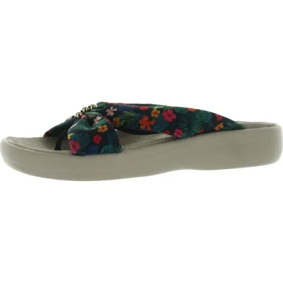 Bzees Promise Womens Wedge Thong Slide Sandals In Multi