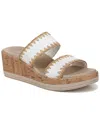 Bzees Resort Sandal In White Stretch Raffia Fabric