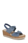 Bzees Riley Slingback Wedge In Blue Fabric