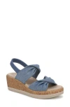Bzees Riley Slingback Wedge In Blue Fabric