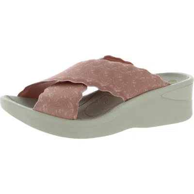 Bzees Sahara Womens Arch Support Slide Sandals In Pink