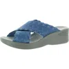 Bzees Sahara Womens Arch Support Slide Sandals In Blue