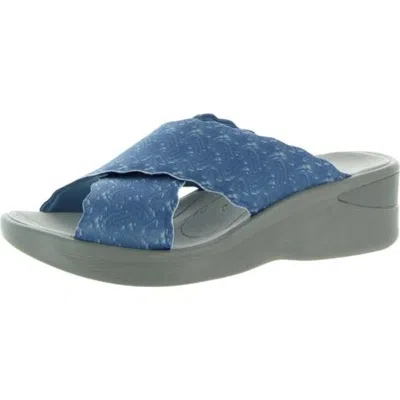 Bzees Sahara Womens Arch Support Slide Sandals In Blue