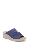 Bzees Serenade Slide Sandal In Skipper Blue Stretch Fabric