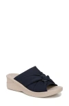 Bzees Serenade Slide Sandal In Navy Blazer Fabric
