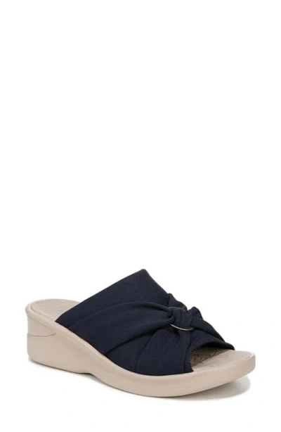 Bzees Serenade Slide Sandal In Navy Blazer Fabric