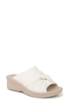 Bzees Serenade Slide Sandal In White Fabric
