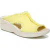 Bzees Serendipity Womens Padded Insole Slip On Slide Sandals In Yellow