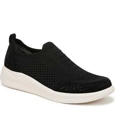 Bzees Timeless Bright X-training Washable Inspired Sneakers In Black Stretch Knit Fabric