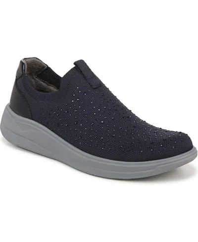 Bzees Twilight Washable Slip Ons In Navy Blazer Knit Fabric