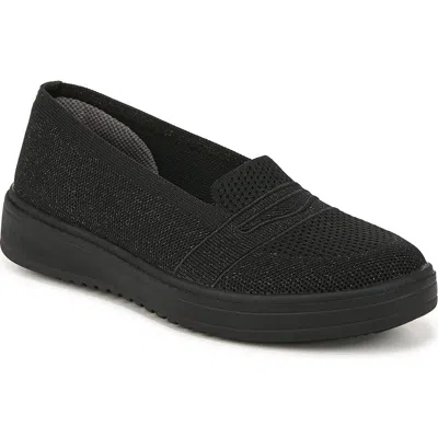 Bzees Valley Womens Padded Insole Knit Slip-on Sneakers In Black