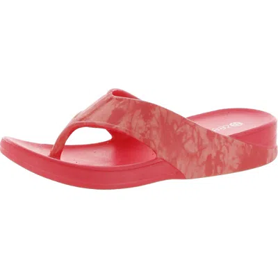 Bzees Villa Print Womens Slip On Thong Flip-flops