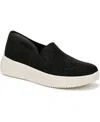 Bzees Wednesday Bright Washable Platform Slip Ons In Black Strech Knit Fabric