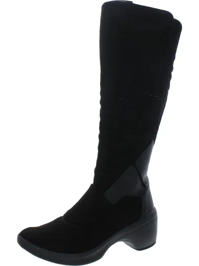 Bzees Whish List Womens Faux Suede Block Heel Knee-high Boots In Black