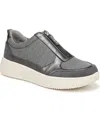 Bzees Winner Washable Zipper Sneakers In Grey Textured Fabric