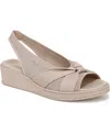 Bzees Women's Bell Washable Slingback Wedge Sandals In Barely Beige Knit Fabric
