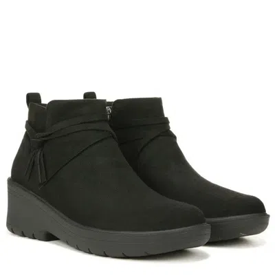 Bzees Women's  Blaine Boots Black Round Toe Wedge Heel Ankle Bootie Ver177 In Green