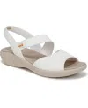 Bzees Women's Cheerful Washable Peep Toe Slingback Sandals In Bright White Waxy Fabric
