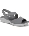 Bzees Women's Cheerful Washable Peep Toe Slingback Sandals In Graphite Waxy Fabric