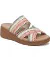Bzees Fiona Wedge Sandal In Natural Multi Raffia Fabric