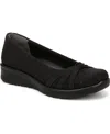 Bzees Women's Gem 2 Washable Round Toe Ballerina Flats In Black Foral Dot Fabric