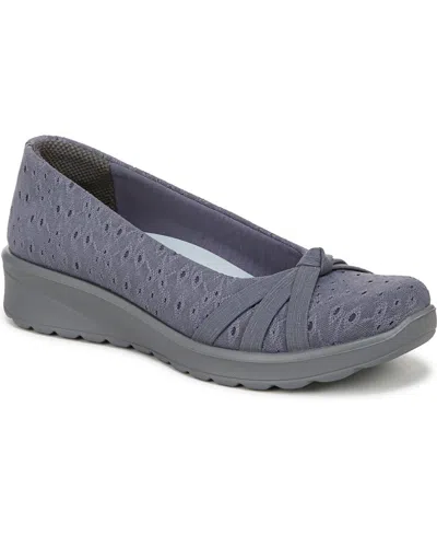 Bzees Women's Gem 2 Washable Round Toe Ballerina Flats In Blue Floral Dot Fabric