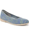 Bzees Women's Kit 2 Washable Round Toe Ballerina Flats In Elemental Blue Knit Fabric