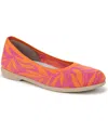 Bzees Women's Kit 2 Washable Round Toe Ballerina Flats In Paradise Pink Knit Fabric