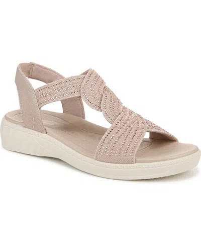 Bzees Women's Lilly Bright Washable Strappy Sandals In Barely Beige Stretch Fabric
