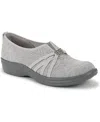 Bzees Women's Niche Knit Washable Slip On Flats In Oyster Knit Fabric