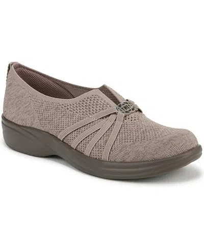 Bzees Women's Niche Knit Washable Slip On Flats In Simply Taupe Knit Fabric