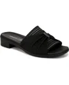 Bzees Lifestride Paradise Slide Sandal In Black Sueded Jersey Fabric