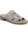 Bzees Women's Poppy Washable Block Heel Slide Sandals In Simply Taupe Fabric