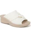 Bzees Lifestride Serenade Slide Sandal In White Fabric