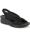 Bzees Serenade Slingback Wedge Sandal In Black Stretch Fabric