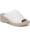 Bzees Women's Smile 3 Washable Slide Wedge Sandals In Bright White Stretch Fabric