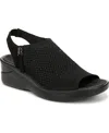 Bzees Women's Starlet Washable Slingback Wedge Sandals In Black Knit Fabric