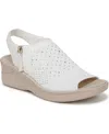 Bzees Women's Starlet Washable Slingback Wedge Sandals In Bright White Knit Fabric