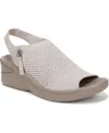 Bzees Women's Starlet Washable Slingback Wedge Sandals In Sand Knit Fabric