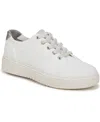 Bzees Women's Vip Washable Court Inspired Lace Up Platform Sneakers In Bright White Knit Fabric