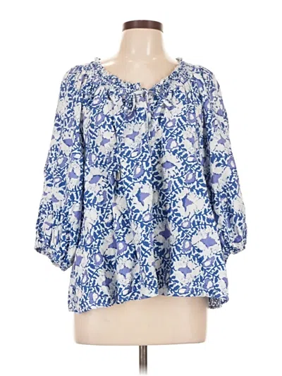 Pre-owned C&c California 3/4 Sleeve Blouse In Blue