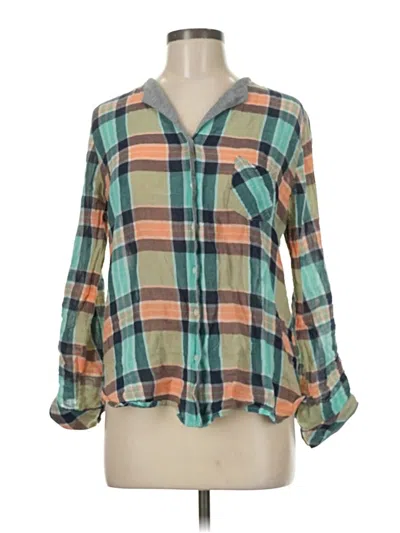 Pre-owned C&c California 3/4 Sleeve Blouse In Green