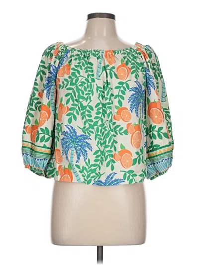 Pre-owned C&c California 3/4 Sleeve Blouse In Orange