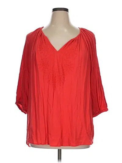 Pre-owned C&c California 3/4 Sleeve Blouse In Red