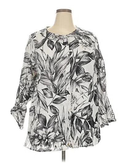 Pre-owned C&c California 3/4 Sleeve Blouse In Silver