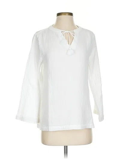 Pre-owned C&c California 3/4 Sleeve Blouse In White