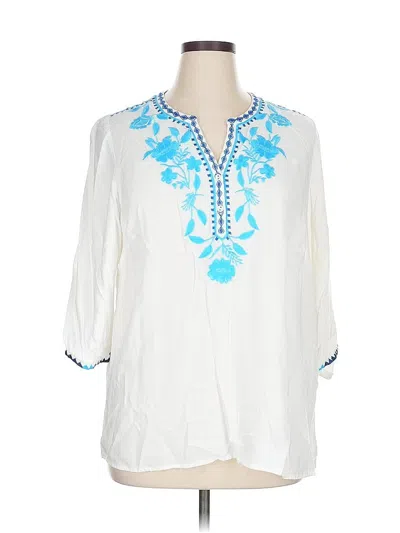 Pre-owned C&c California 3/4 Sleeve Blouse In White