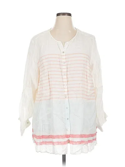 Pre-owned C&c California 3/4 Sleeve Blouse In White