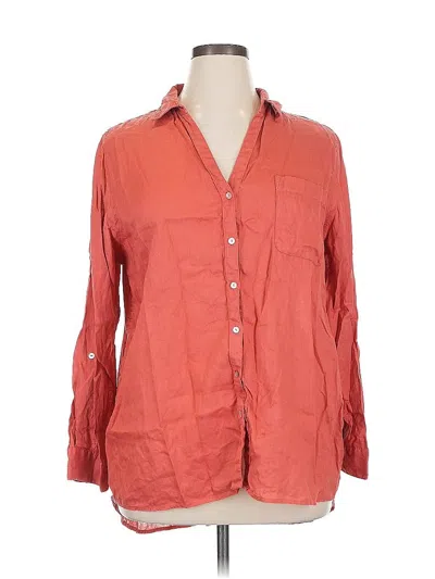 Pre-owned C&c California 3/4 Sleeve Button Down Shirt In Orange