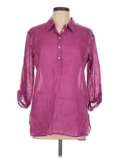 Pre-owned C&c California 3/4 Sleeve Button Down Shirt In Purple